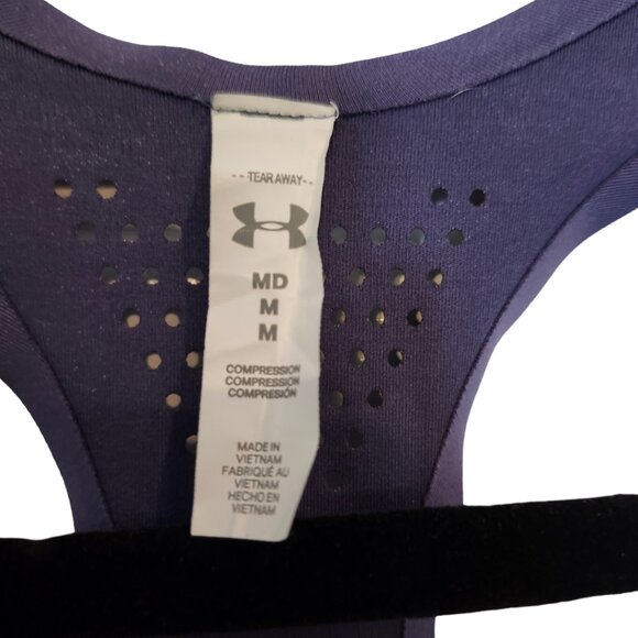 Under Armour Compression Sports Bra - Blue - Size M - Picture 3 of 3